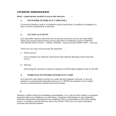 Internet requirement 2 rzi