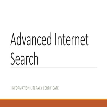 Advanced internet search