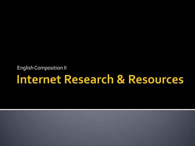 Internet research & resources