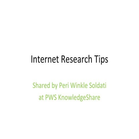Internet Research Tips