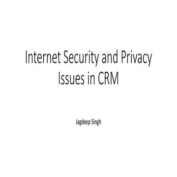 Internet security and privacy issues