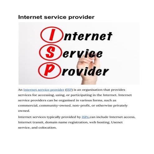 Internet service provider