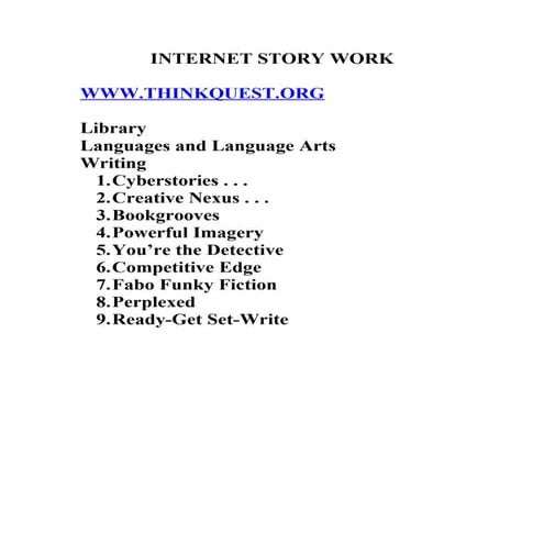 Internet story work