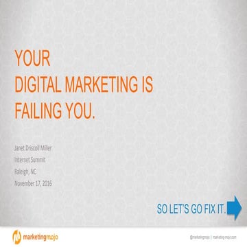 Your Digital Marketing Is Failing You: So Let's Fix It! — Internet Summit