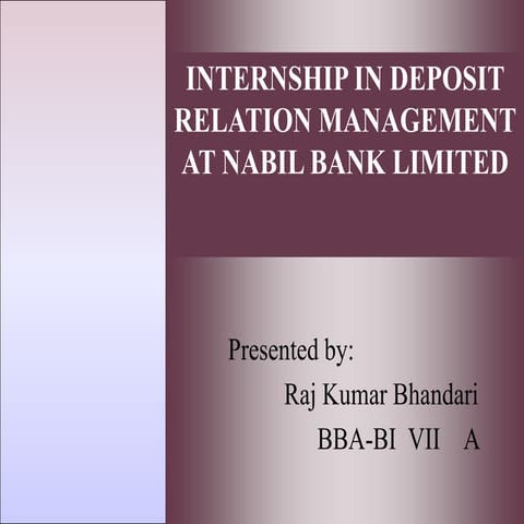 Intern report presentation of nabil bank
