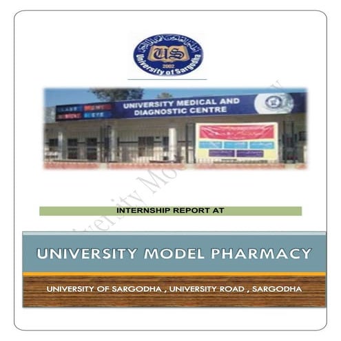 Pharmacy Internship Report (Apprentice, Community Pharmacist, Retail Pharmacist)