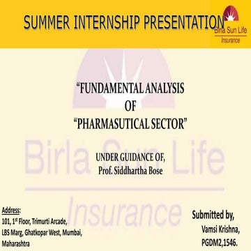 Internship at Birla Sun Life Insurance Company