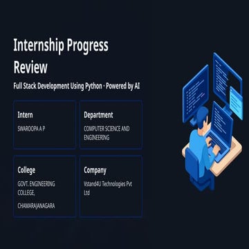 Comprehensive Internship Progress Report on Python Full Stack ...