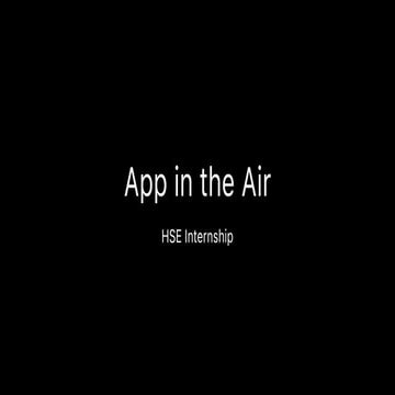 App in the Air Internship 2018
