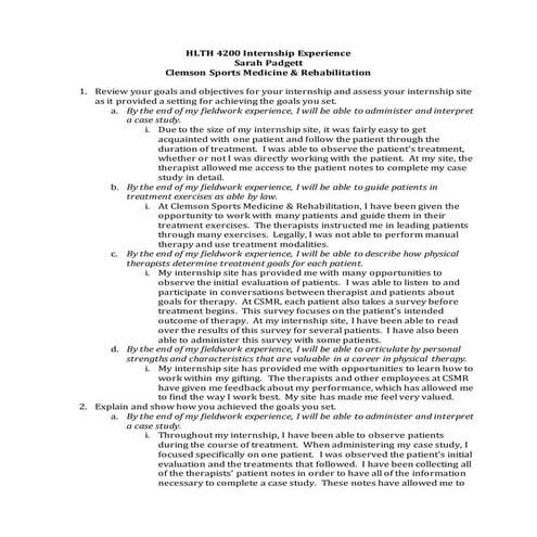 Internship experience | DOCX