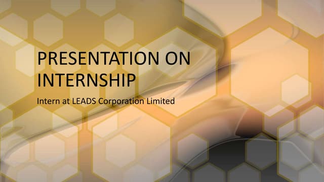 Internship final presentation