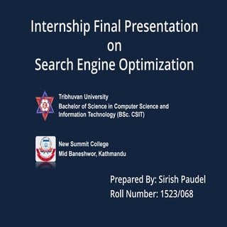 BSC CSIT Final Year Internship PPT ...