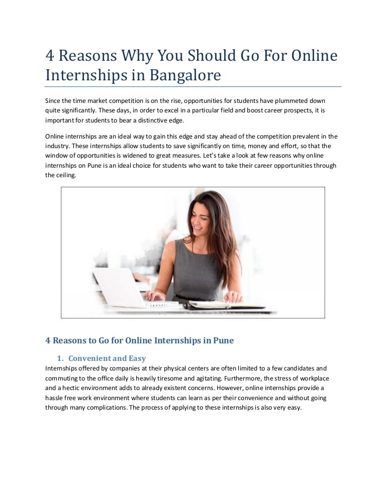 4 Reasons Why You Should Go For Online Internships in Bangalore