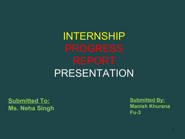 my internship report