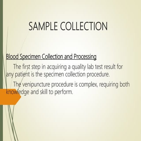 Laboratory Blood/ Specimen collection