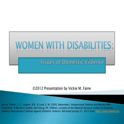 Internship presentation women with disabilities