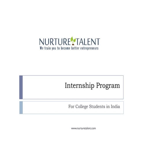 Internship Program Nurture Talent Academy