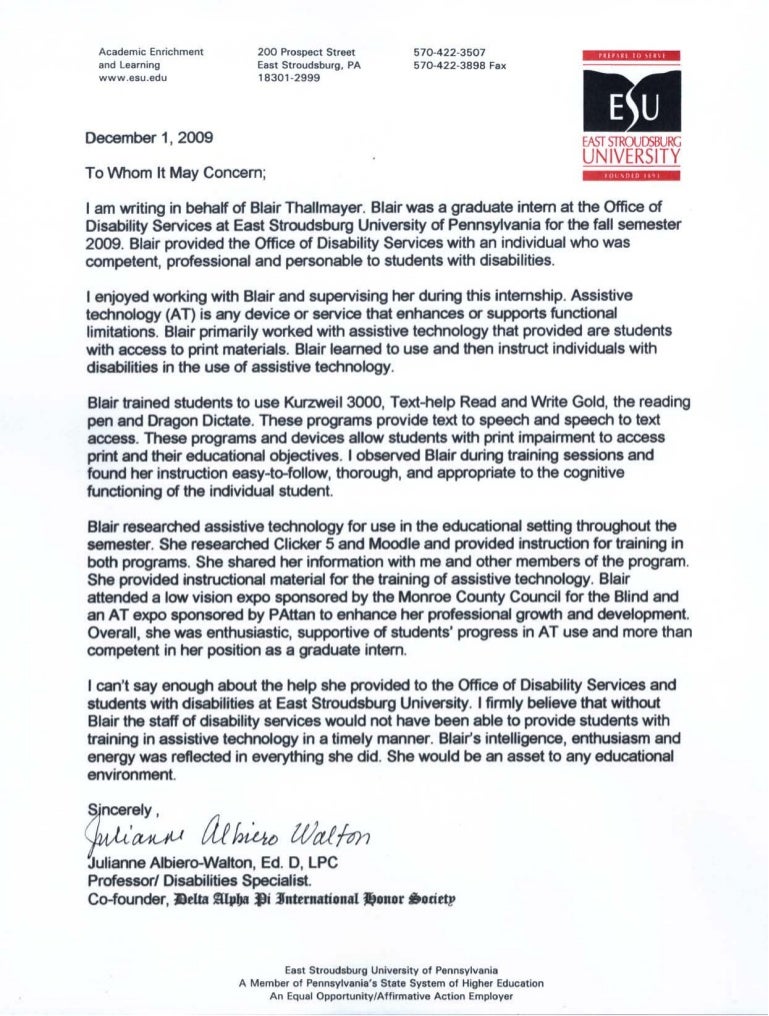 internship reference letter letter of recommendation intern
