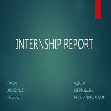 Internship report | PPTX
