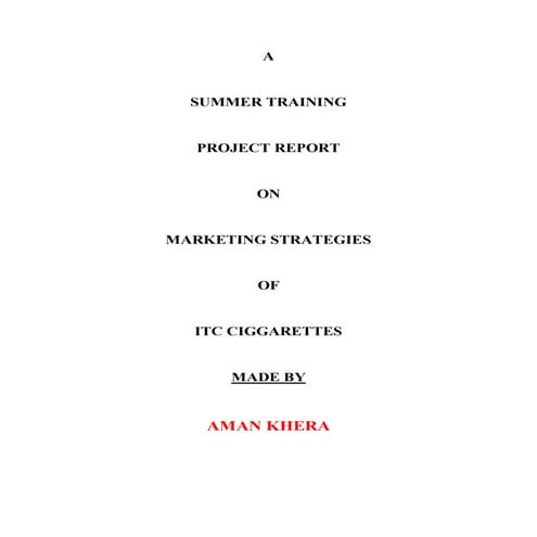 Marketing strategies of ITC ciggarettes