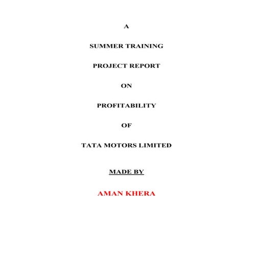 Profitability of tata motors ltd.