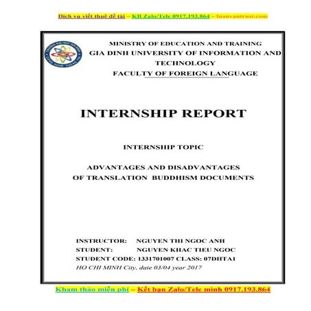 Internship report advantages and disadvantages of translation  buddhism docum...