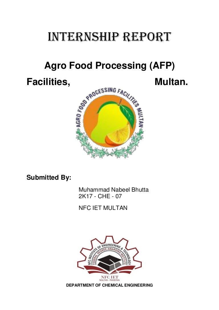 Internship report Agro food processing,Multan
