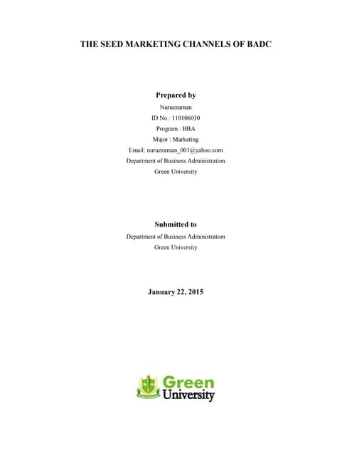 The Seed Marketing Channels of BADC