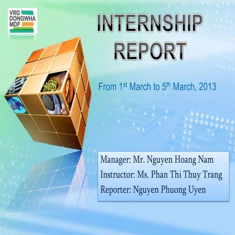 Internship report from 1st to 5th april, 2013