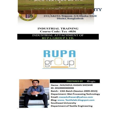 INDUSTRIAL ATTACHMENT OF rupa fabrics ltd. 