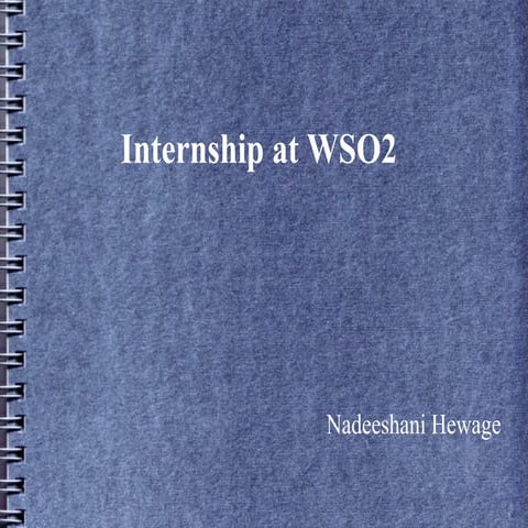 Internship @WSO2 - 2011