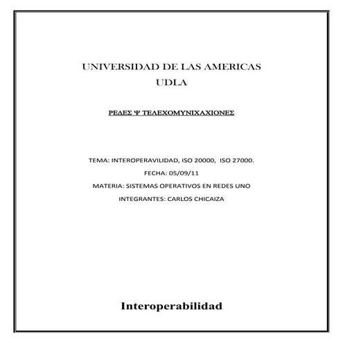 Interoperabilidad iso 27000 y 20000