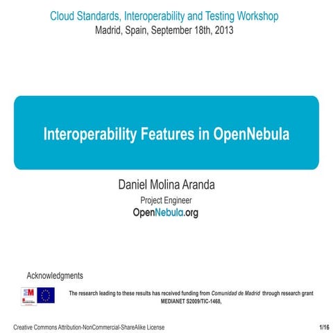 Interoperability Features in OpenNebula