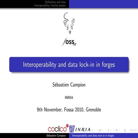 Interoperability in forge - fossa2010