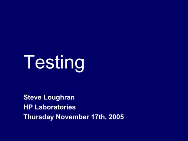 Testing