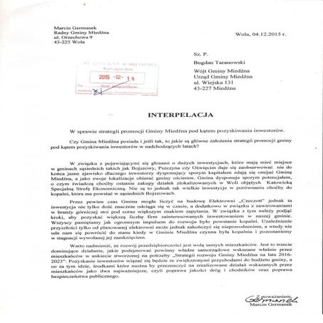 Interpelacja   pozyskiwanie inwestorów