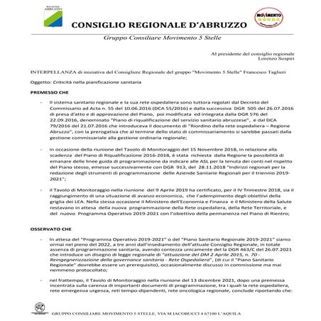Interpellanza fts 01 | PDF