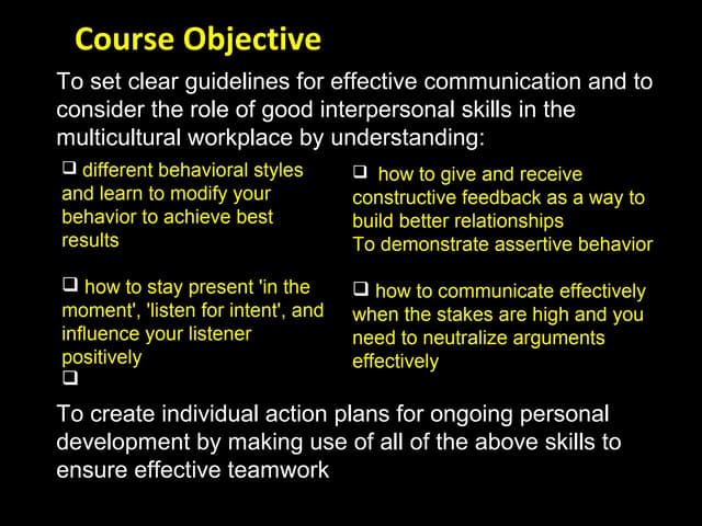 Communication and Interpersonal Skills