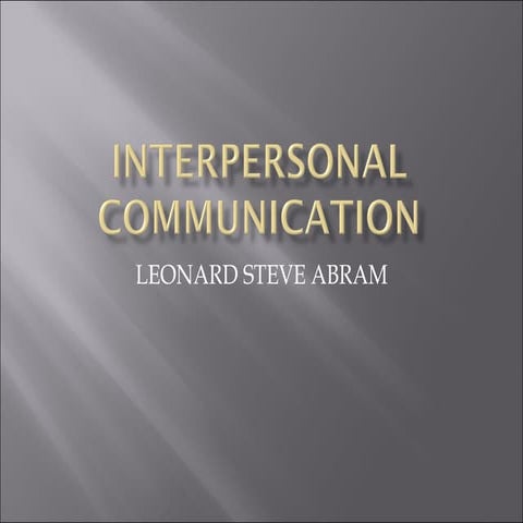 Interpersonal communication