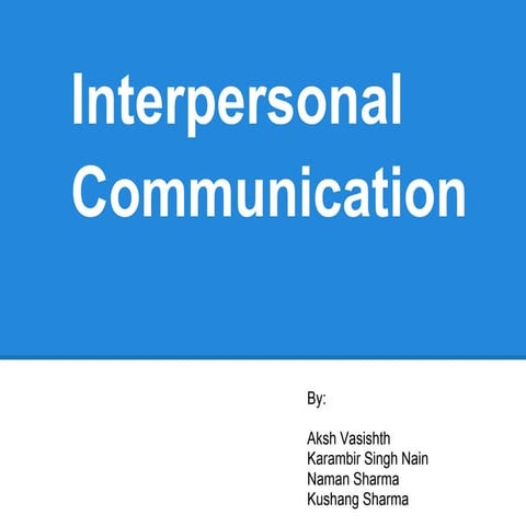 Interpersonal communication