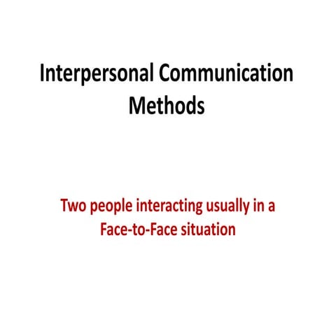 Interpersonal communication