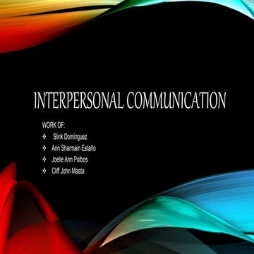 Interpersonal Communication