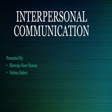Interpersonal communication