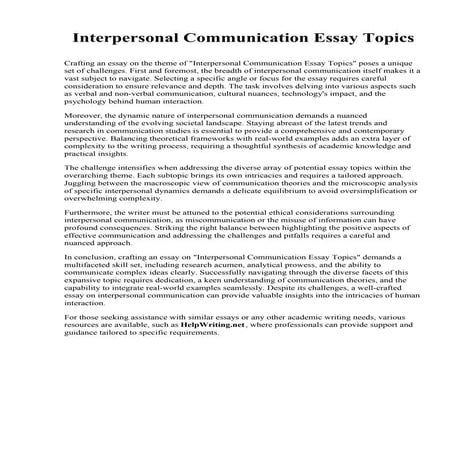 Interpersonal Communication Essay Topics.pdf