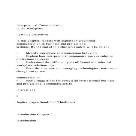 Interpersonal Communication in the WorkplaceLearning Ob.docx