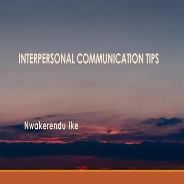 Interpersonal Communication Tips 
