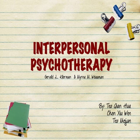 Interpersonal psychotherapy final