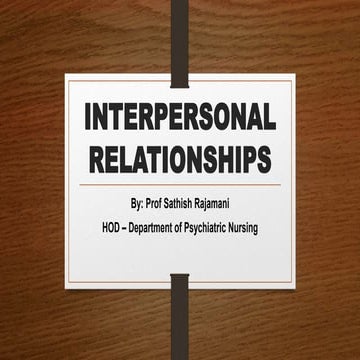 Interpersonal relationships