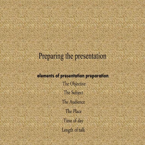 preparing the presentation