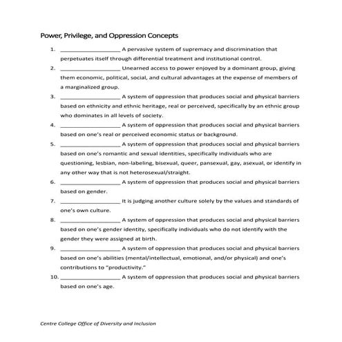 Interperson Inclusion Handout
